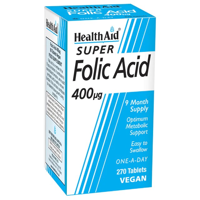 Folic Acid 400μg (9 month supply) - 270 Tablets